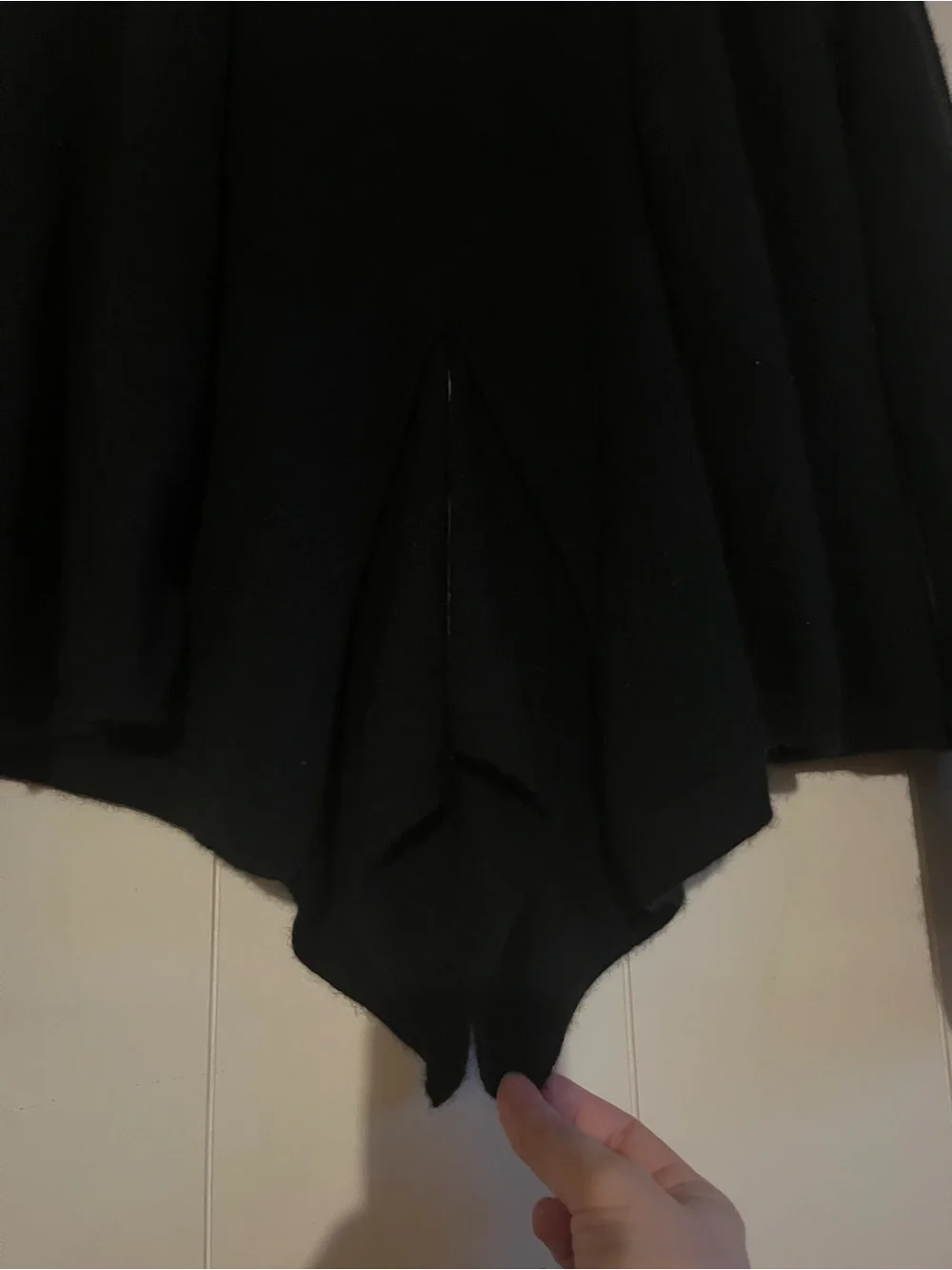 360 Cashmere Black Open-Front Draped Cardigan